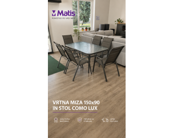 VRTNA MIZA 150x90 + 6X STOL COMO LUX